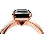 Rose gold Fancy Black Asscher Cut Diamond Solitaire Engagement Ring with Round Band and Four-Prong Setting_88