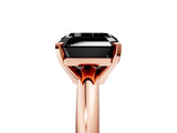 Rose gold Fancy Black Asscher Cut Diamond Solitaire Engagement Ring with Round Band and Four-Prong Setting_89