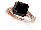 Rose gold Fancy Black Asscher Cut Diamond Solitaire Engagement Ring with Twisted Pavé Band and Four-Prong Setting_25
