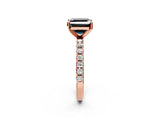 Rose gold Fancy Black Asscher Cut Diamond Solitaire Pavé Band with Four-Prong Setting_2