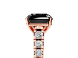 Rose gold Fancy Black Asscher Cut Diamond Solitaire Ring with Cathedral Setting and Pavé Band_5