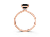 Rose gold Fancy Black Asscher Cut Diamond Solitaire Ring with Classic Band and Four-Prong Setting_3