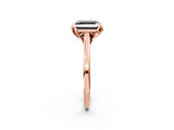 Rose gold Fancy Black Asscher Cut Diamond Solitaire Ring with Flower Prong Setting and Classic Band_14