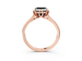 Rose gold Fancy Black Asscher Cut Diamond Solitaire Ring with Flower Prong Setting and Classic Band_15