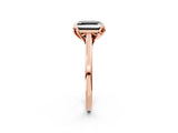 Rose gold Fancy Black Asscher Cut Diamond Solitaire Ring with Flower Prong Setting and Classic Band_38