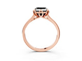 Rose gold Fancy Black Asscher Cut Diamond Solitaire Ring with Flower Prong Setting and Classic Band_39