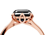 Rose gold Fancy Black Asscher Cut Diamond Solitaire Ring with Flower Prong Setting and Classic Band_40