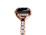 Rose gold Fancy Black Asscher Cut Diamond Solitaire Ring with Pavé Band and Four-Prong Setting_17