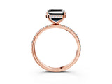 Rose gold Fancy Black Asscher Cut Diamond Solitaire Ring with Pavé Band and Hidden Halo_15