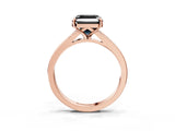 Rose gold Fancy Black Asscher Cut Diamond Solitaire Ring with Pavé Band and Prong Setting_15