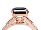 Rose gold Fancy Black Asscher Cut Diamond Split Shank Engagement Ring with Pavé Band_4