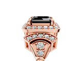 Rose gold Fancy Black Asscher Cut Halo Diamond Split Shank Engagement Ring with Four-Prong Setting_5