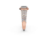 Rose gold Fancy Black Asscher Cut Halo Pavé Diamond Engagement Ring with Split Shank and Four-Prong Setting_5