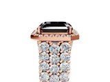 Rose gold Fancy Black Asscher Cut Halo Pavé Diamond Engagement Ring with Split Shank and Four-Prong Setting_8