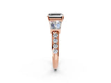 Rose gold Fancy Black Asscher Cut Solitaire Baguette Side Stone Channel Set Engagement Ring_2