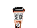 Rose gold Fancy Black Asscher Cut Solitaire Baguette Side Stone Channel Set Engagement Ring_5