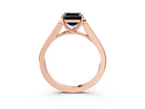 Rose gold Fancy Black Asscher Cut Solitaire Cathedral Diamond Engagement Ring with Channel-Set Band and Four-Prong Setting_6