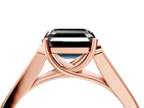 Rose gold Fancy Black Asscher Cut Solitaire Cathedral Diamond Engagement Ring with Channel-Set Band and Four-Prong Setting_7