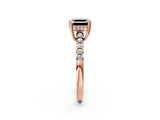 Rose gold Fancy Black Asscher Cut Solitaire Diamond Engagement Ring with Pavé Band and Six-Prong Setting_26