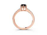 Rose gold Fancy Black Asscher Cut Solitaire Diamond Engagement Ring with Pavé Band and Six-Prong Setting_3