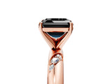 Rose gold Fancy Black Asscher Cut Solitaire Diamond Engagement Ring with Twisted Pave Band and Four-Prong Setting_8