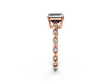 Rose gold Fancy Black Asscher Cut Solitaire Diamond Ring with Infinity Twist Band and Four-Prong Setting_2