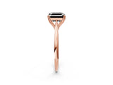 Rose gold Fancy Black Asscher Cut Solitaire Diamond Ring with Six-Prong Setting and Classic Band_14