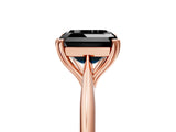 Rose gold Fancy Black Asscher Cut Solitaire Diamond Ring with Six-Prong Setting and Classic Band_17