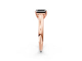Rose gold Fancy Black Asscher Cut Solitaire Engagement Ring with Tapered Band and Four-Prong Setting_5