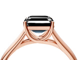 Rose gold Fancy Black Asscher Cut Solitaire Engagement Ring with Tapered Band and Four-Prong Setting_7