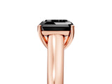 Rose gold Fancy Black Asscher Cut Solitaire Engagement Ring with Tapered Band and Four-Prong Setting_8