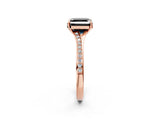 Rose gold Fancy Black Asscher Cut Solitaire Pavé Band with Four-Prong Setting_2