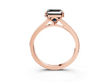 Rose gold Fancy Black Asscher Cut Solitaire Pavé Band with Four-Prong Setting_3