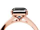 Rose gold Fancy Black Asscher Cut Solitaire Pavé Band with Four-Prong Setting_4