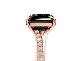 Rose gold Fancy Black Asscher Cut Solitaire Pavé Band with Four-Prong Setting_5