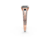 Rose gold Fancy Black Asscher Cut Solitaire Split Shank Pavé Diamond Engagement Ring_2