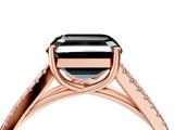 Rose gold Fancy Black Asscher Cut Solitaire Split Shank Pavé Diamond Engagement Ring_4