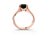 Rose gold Fancy Black Asscher Cut Solitaire Tension Set Diamond Ring with Split Shank Band_3