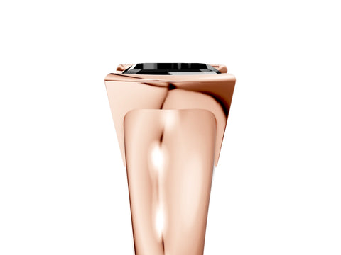 Rose gold Fancy Black Asscher Cut Solitaire Tension Set Diamond Ring with Split Shank Band_5