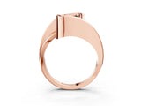 Rose gold Fancy Black Asscher Cut Solitaire Tension-Set Diamond Split Shank Ring_3
