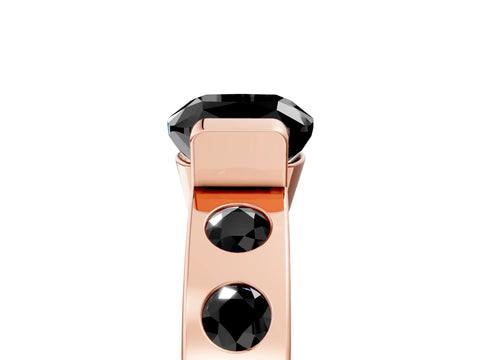 Rose gold Fancy Black Cushion Cut Brilliant Channel-Set Diamond Ring with Bezel Prong Setting_5