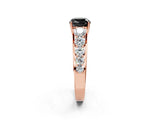 Rose gold Fancy Black Cushion Cut Brilliant Diamond Pavé Band with Six-Prong Setting_14