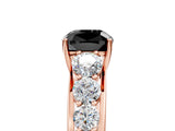Rose gold Fancy Black Cushion Cut Brilliant Diamond Pavé Band with Six-Prong Setting_17