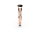 Rose gold Fancy Black Cushion Cut Brilliant Diamond Pavé Band with Six-Prong Setting_2