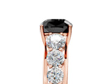 Rose gold Fancy Black Cushion Cut Brilliant Diamond Pavé Band with Six-Prong Setting_5