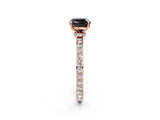 Rose gold Fancy Black Cushion Cut Brilliant Pavé Band Solitaire with Four-Prong Setting_2