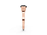 Rose gold Fancy Black Cushion Cut Brilliant Solitaire Diamond Ring with Channel Set Band and Bar Prong Setting_2