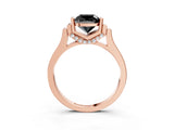 Rose gold Fancy Black Cushion Cut Brilliant Solitaire Diamond Ring with Channel Set Band and Bar Prong Setting_3