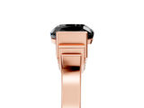 Rose gold Fancy Black Cushion Cut Brilliant Solitaire Diamond Ring with Channel Set Band and Bar Prong Setting_5