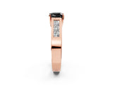 Rose gold Fancy Black Cushion Cut Cut Channel Set Solitaire Ring with Four-Prong Setting_2